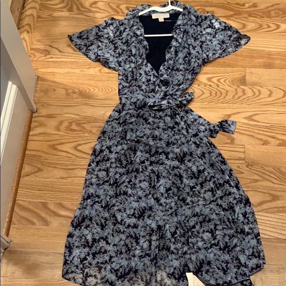 Navy dress with White flowers